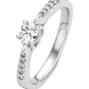 Witgouden ring, 0.73 ct diamant, Hearts & Arrows