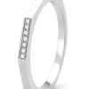 Witgouden ring, 0.03 ct diamant, Ensemble