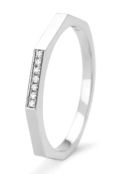 Witgouden ring, 0.03 ct diamant, Ensemble
