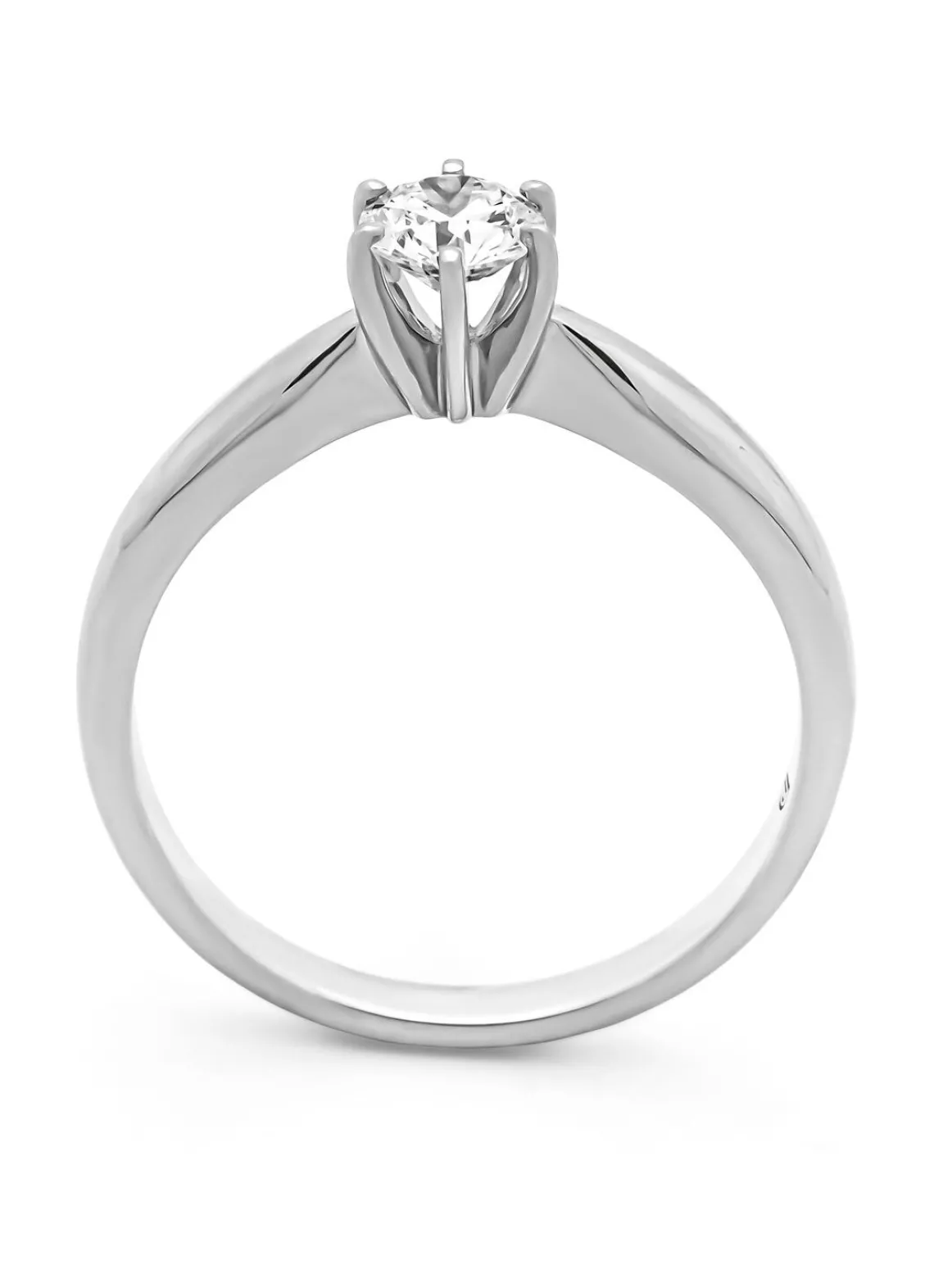 Witgouden ring, 0.40 ct diamant, Hearts & Arrows