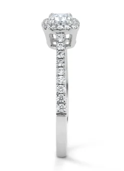 Witgouden ring, 0.52 ct diamant, Hearts & Arrows