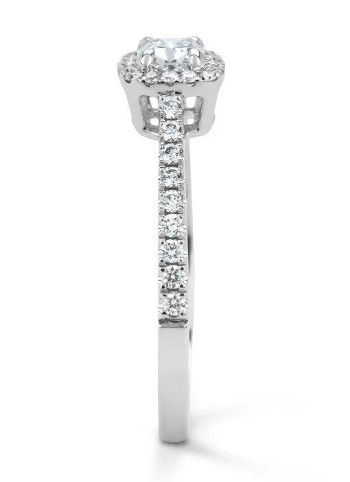 Witgouden ring, 0.52 ct diamant, Hearts & Arrows