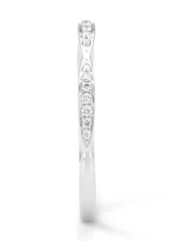 Witgouden ring, 0.09 ct diamant, Ensemble