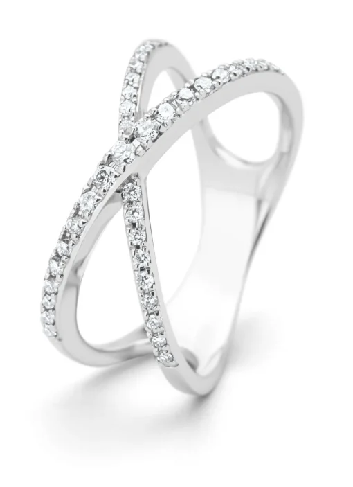 Witgouden ring, 0.25 ct diamant, Like a star