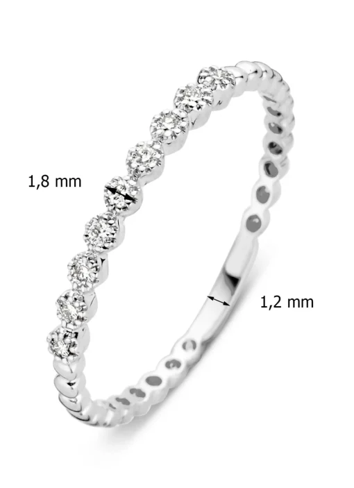 Witgouden ring, 0.09 ct diamant, Joy