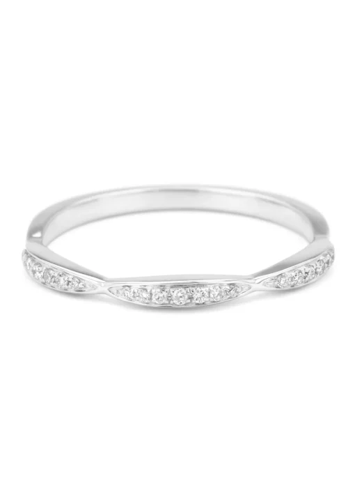 Witgouden ring, 0.09 ct diamant, Ensemble
