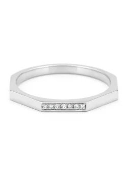 Witgouden ring, 0.03 ct diamant, Ensemble