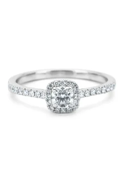 Witgouden ring, 0.52 ct diamant, Hearts & Arrows