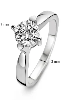 Witgouden ring, 0.40 ct diamant, Hearts & Arrows