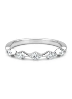 Witgouden ring, 0.24 ct diamant, Caviar