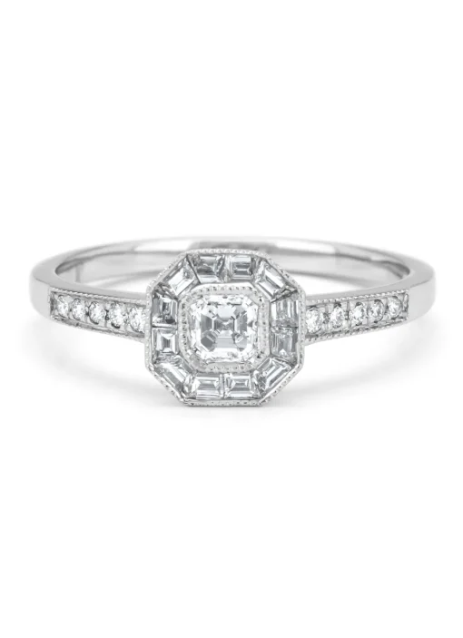 Witgouden ring, 0.55 ct diamant, Since 1904