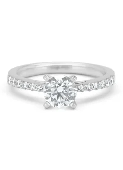 Witgouden ring, 1.25 ct diamant, Solitair