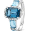 Witgouden ring, 1.76 ct london topaas, Gallery