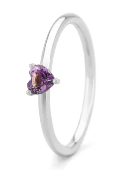 Witgouden ring, 0.21 ct paarse amethist, Joy