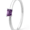 Witgouden ring, 0.21 ct paarse amethist, Joy