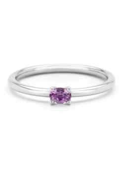 Witgouden ring, 0.14 ct paarse amethist, Joy