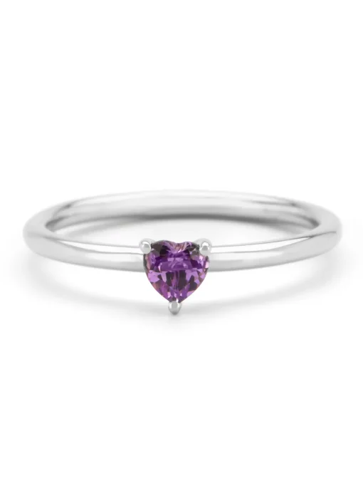 Witgouden ring, 0.21 ct paarse amethist, Joy