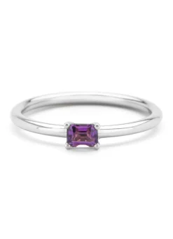 Witgouden ring, 0.21 ct paarse amethist, Joy