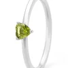 Witgouden ring, 0.26 ct peridoot, Joy
