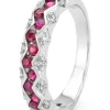 Witgouden ring, 0.68 ct robijn, Majestic