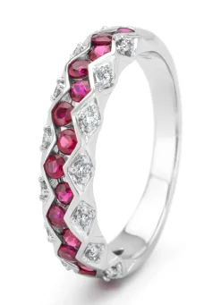Witgouden ring, 0.68 ct robijn, Majestic