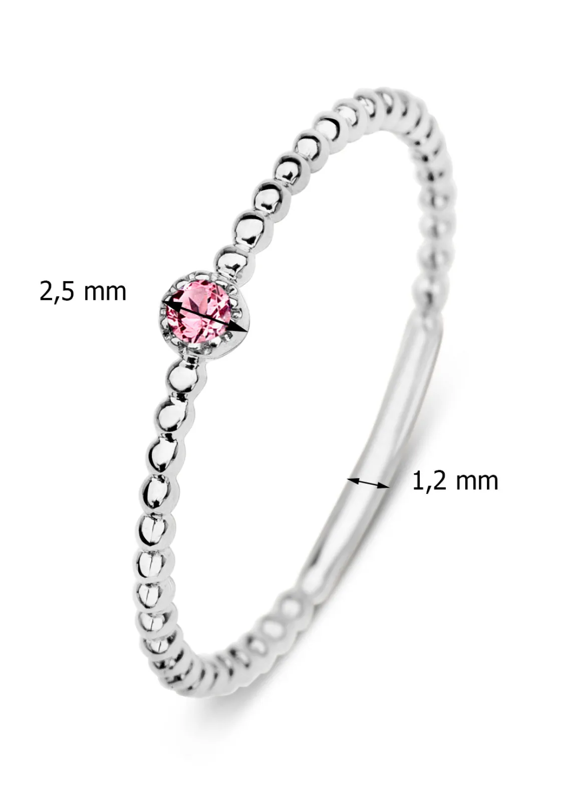 Witgouden ring, 0.04 ct toermalijn, Joy