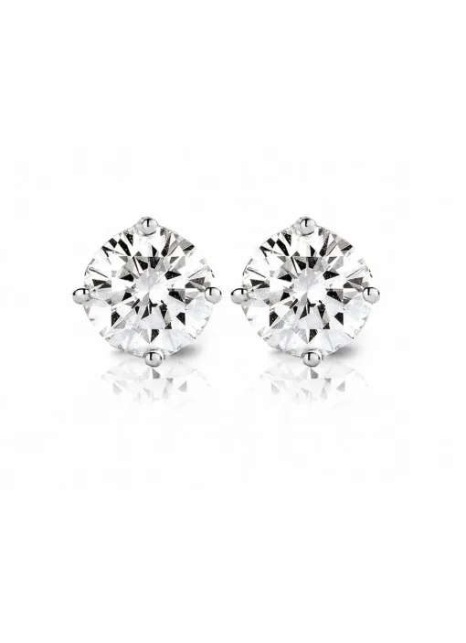 Witgouden solitair oorstekers, 0.52 ct diamant, Groeibriljant