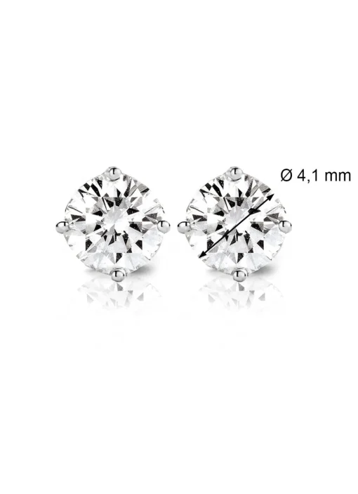 Witgouden solitair oorstekers, 0.52 ct diamant, Groeibriljant