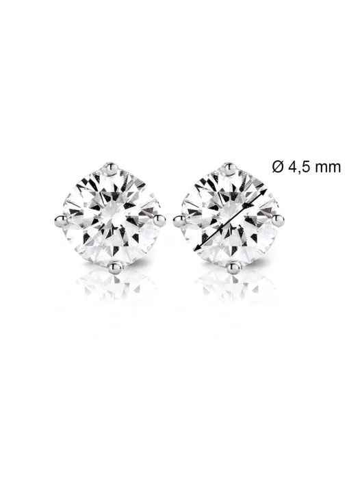 Witgouden solitair oorstekers, 0.68 ct diamant, Groeibriljant