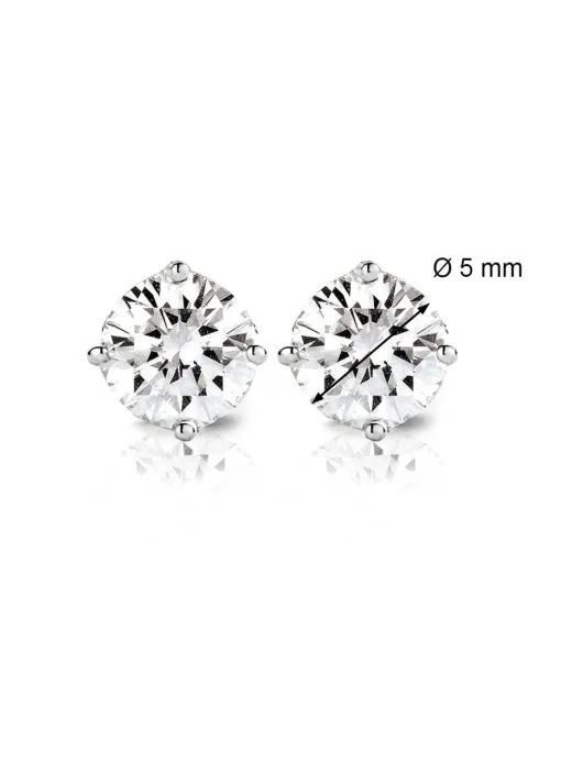 Witgouden solitair oorstekers, 0.92 ct diamant, Groeibriljant