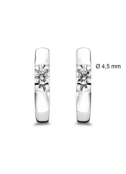 Witgouden solitair oorstekers, 0.64 ct diamant, Groeibriljant