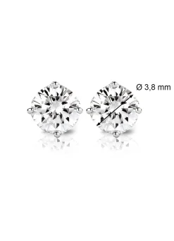 Witgouden solitair oorstekers, 0.48 ct diamant, Groeibriljant