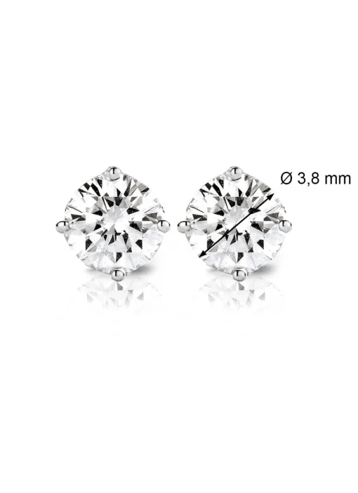 Witgouden solitair oorstekers, 0.48 ct diamant, Groeibriljant
