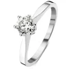 Witgouden solitair ring, half caraat
