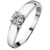 Witgouden solitairring, 0.45 ct diamant, Groeibriljant